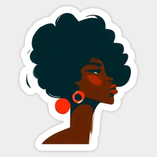 Afro Woman 70s retro design Sticker